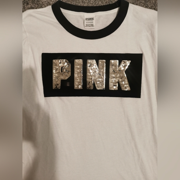 Embellished sequined VS PINK long sleeve shirt size small - Picture 1 of 4